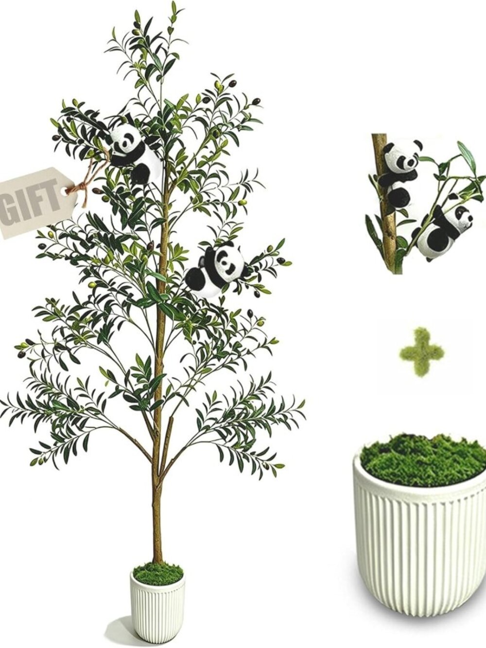 6FT Faux Olive Tree for Indoor Decor - Realistic Artificial Plant with Pot